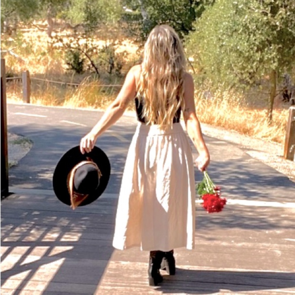 LOVE TREE LINEN SKIRT